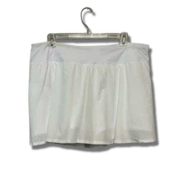 Zella Athletic Tennis Skirt Pull On Waistband Short Length Crisp White XXL NWOT - Picture 1 of 8
